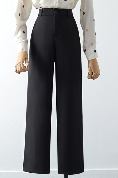 Moderne ženske hlače s visokim strukom - crne i sive