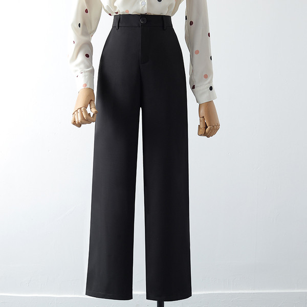 Moderne ženske hlače s visokim strukom - crne i sive