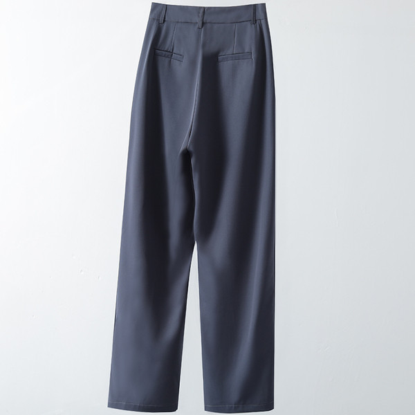 Moderne ženske hlače s visokim strukom - crne i sive