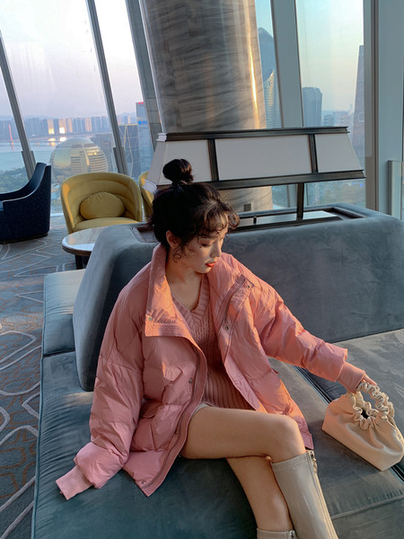 Női alkalmi téli hosszú kabát magas gallérral és zsebekkel