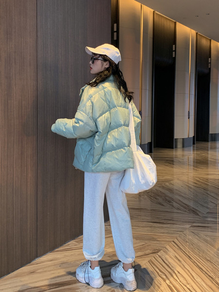 Női alkalmi téli hosszú kabát magas gallérral és zsebekkel