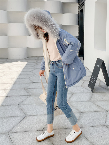 ÚJ női téli kabát széles modell pehely és zsebekkel