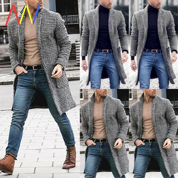 Karirani dugi kaput za muškarce