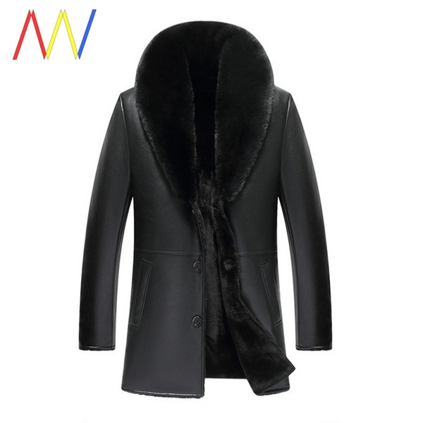 Férfi télikabát eko bőrből és pehelyből