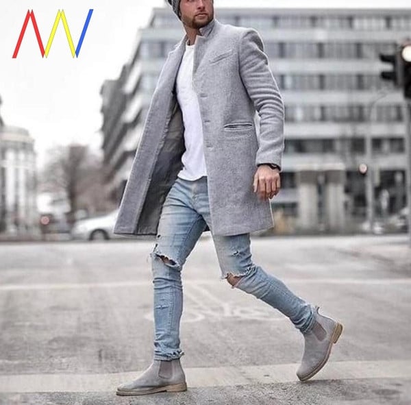 Őszi kabát testre szabott modell férfiaknak