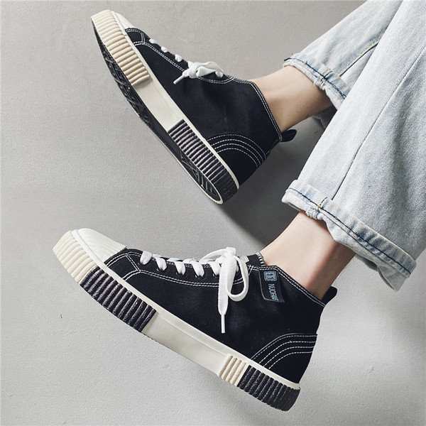 Férfi textil tornacipő fűzős, lapos talppal