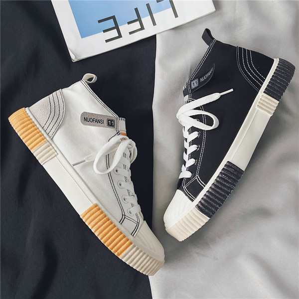 Férfi textil tornacipő fűzős, lapos talppal