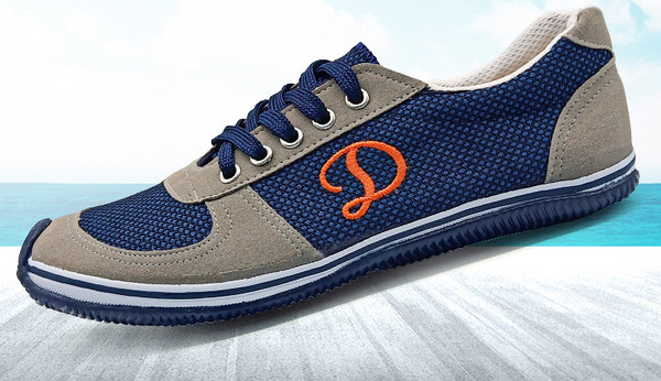 Férfi textil tornacipő hímzéssel és nyakkendővel