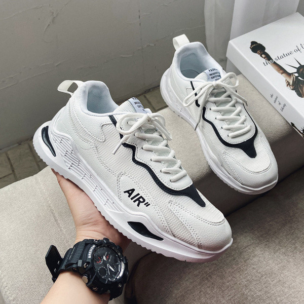 Légáteresztő férfi tornacipő ökobőr fűzővel