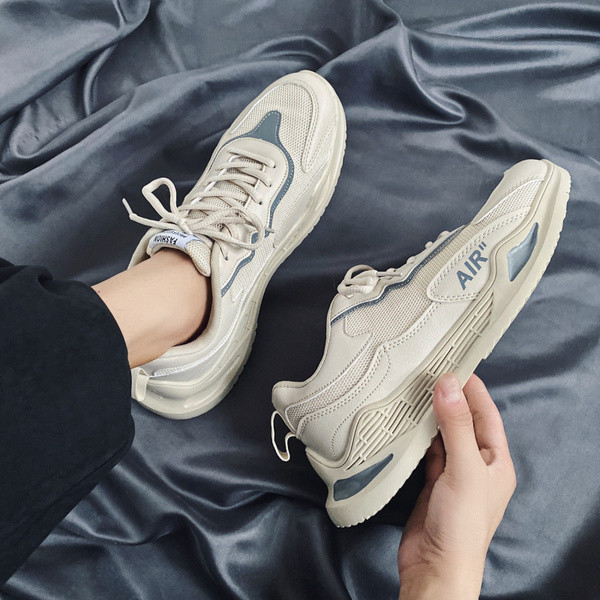 Légáteresztő férfi tornacipő ökobőr fűzővel