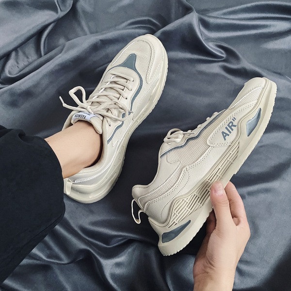 Légáteresztő férfi tornacipő ökobőr fűzővel