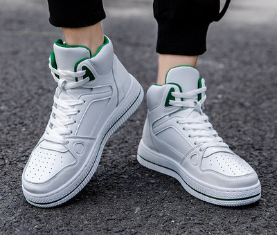 Öko bőrből készült férfi magas tornacipő, kétféle kivitelben