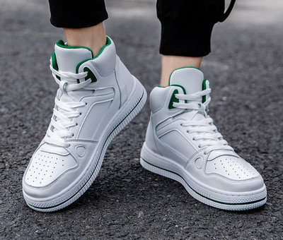 Öko bőrből készült férfi magas tornacipő, kétféle kivitelben