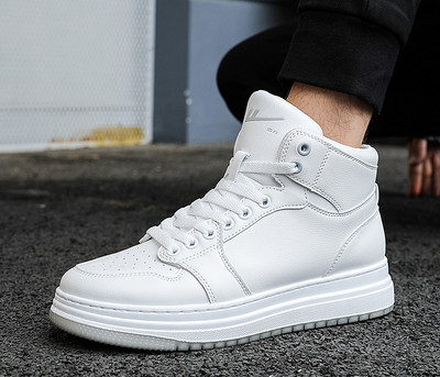 Öko bőrből készült férfi magas tornacipő, kétféle kivitelben