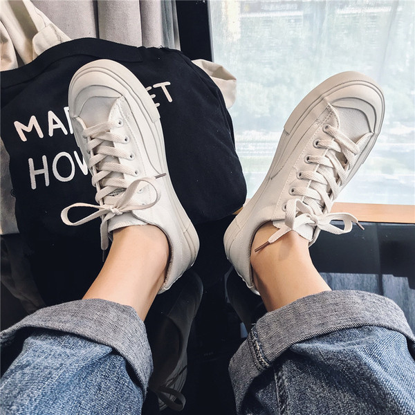 Ležerne muške tenisice od tekstila - ravni potplat