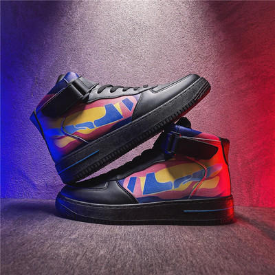 Eko bőrből készült modern férfi tornacipő lapos talppal, két modellben