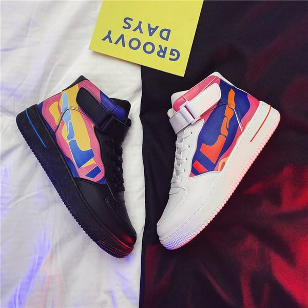 Eko bőrből készült modern férfi tornacipő lapos talppal, két modellben