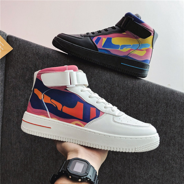 Eko bőrből készült modern férfi tornacipő lapos talppal, két modellben