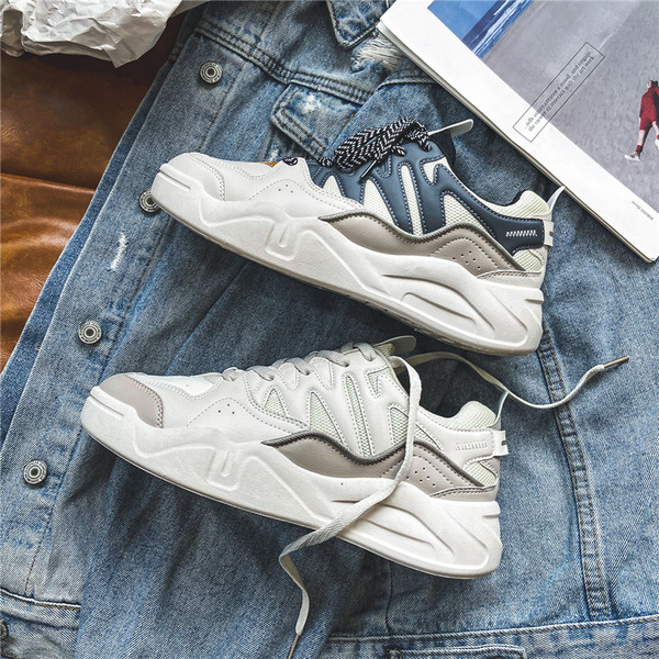 Sportos alkalmi férfi tornacipő öko bőrből