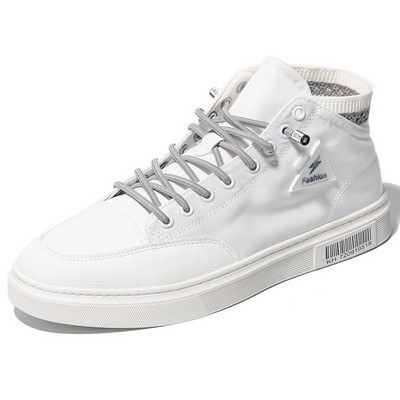 Magas, fűzős férfi bőr tornacipő