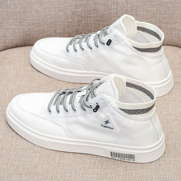 Magas, fűzős férfi bőr tornacipő