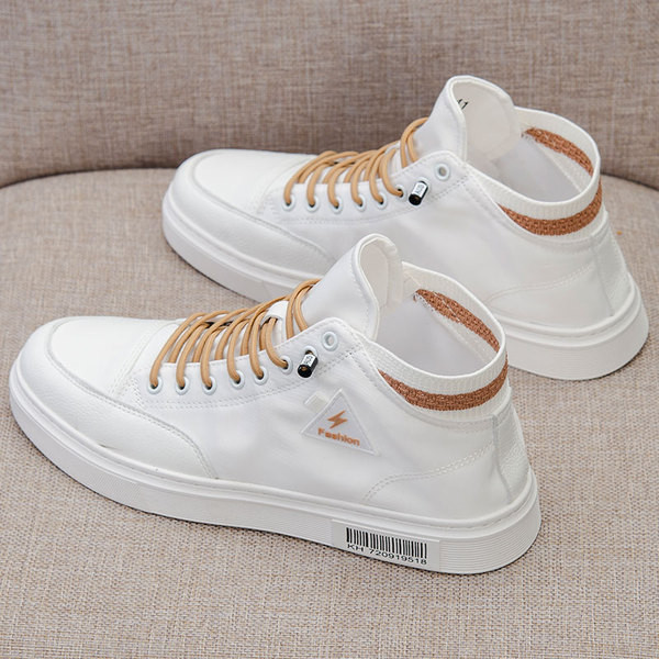 Magas, fűzős férfi bőr tornacipő