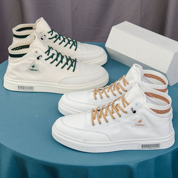 Magas, fűzős férfi bőr tornacipő