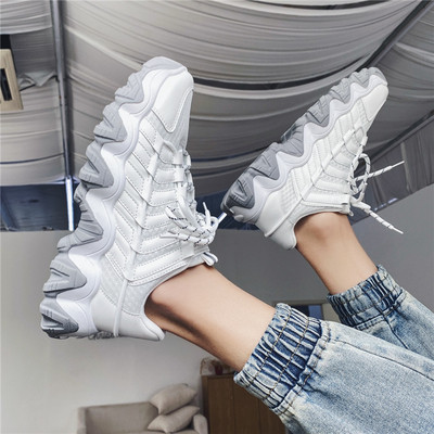 Öko bőrből készült durva talpú férfi tornacipő