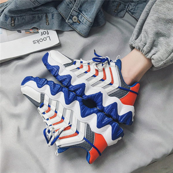 Öko bőrből készült durva talpú férfi tornacipő