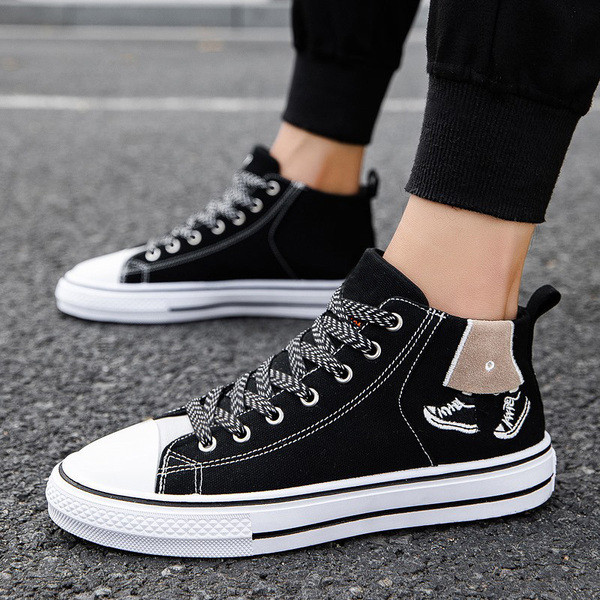 Textil tornacipő bokáig, rátéttel