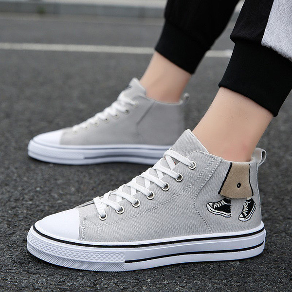 Textil tornacipő bokáig, rátéttel