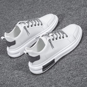 Férfi eko bőr tornacipő lapos talppal és fűzővel