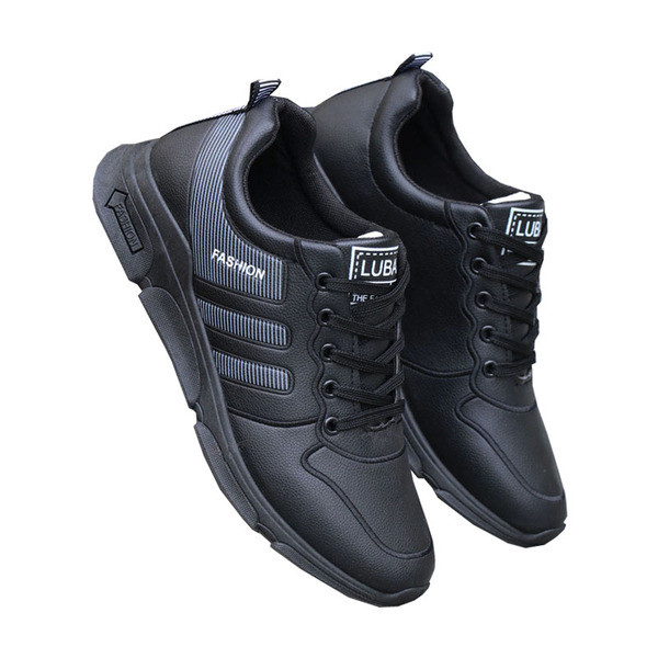 Eko bőrből készült férfi tornacipő lapos talppal