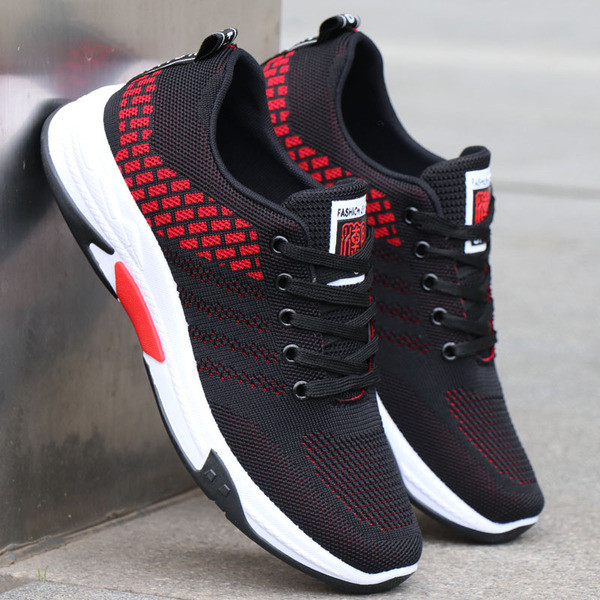 Férfi tornacipő hálós és lapos talppal