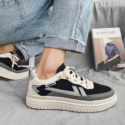 Öko bőrből készült férfi őszi tornacipő fűzős