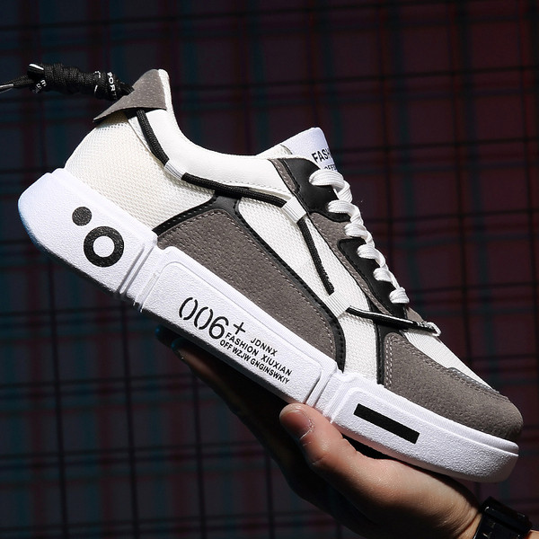 Öko bőrből és velúrból készült férfi magas tornacipő új modellje