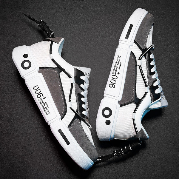 Öko bőrből és velúrból készült férfi magas tornacipő új modellje