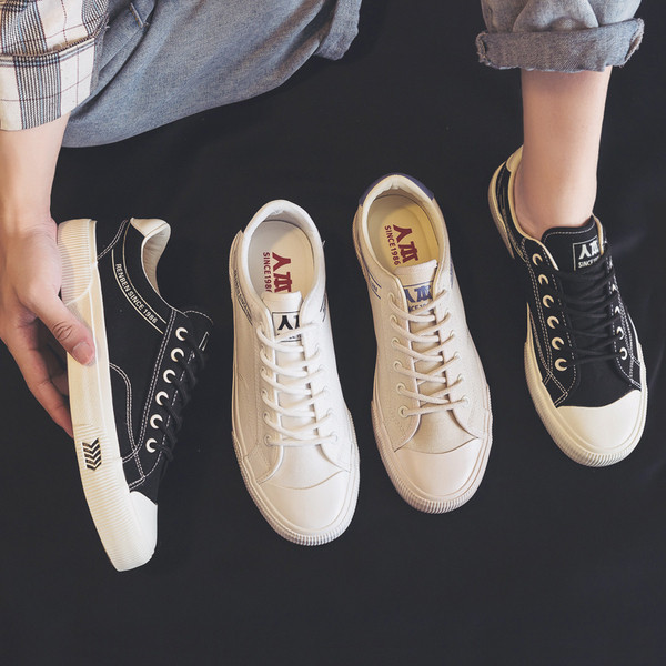 Férfi textil tornacipő lapos talppal és fűzővel