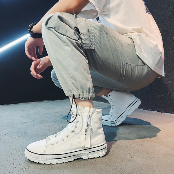 Magas férfi textil tornacipő