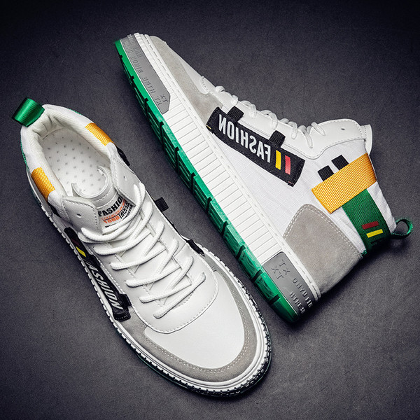 Öko bőrből és velúrból készült modern cipők bokamagassággal