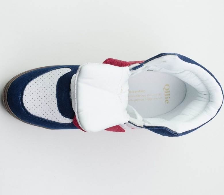 Дамски Високи кецове, скрита платформа, сини