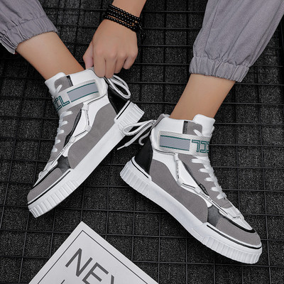 Kéttónusú férfi tornacipő nyakkendővel és tépőzárral