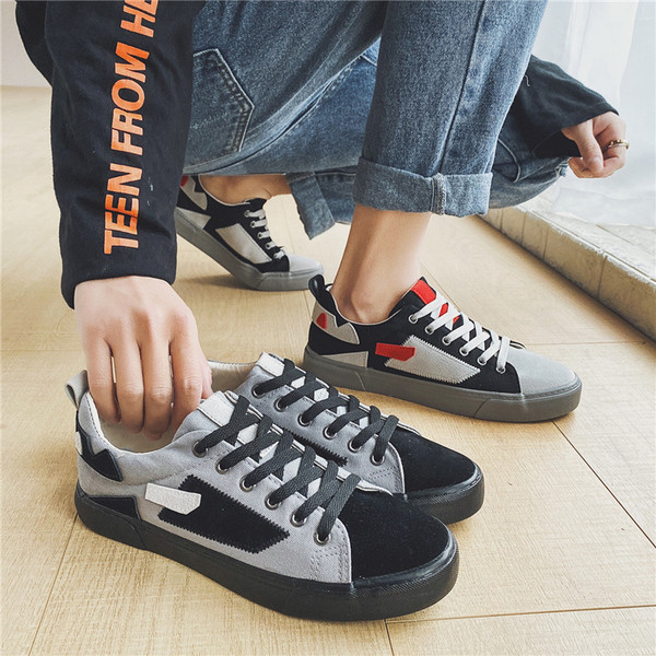 Eko velúrból készült férfi tornacipő lapos talppal