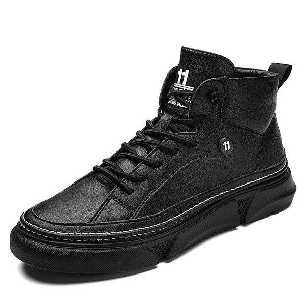 Őszi férfi magas tornacipő lapos talppal és fűzővel