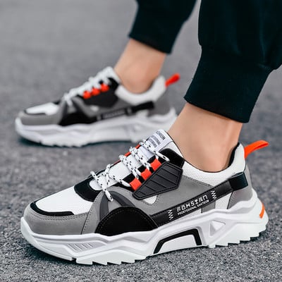 Durva talpú, feliratos férfi sportcipő