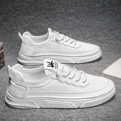 Eko bőrből készült alkalmi férfi tornacipő lapos talppal és fűzővel