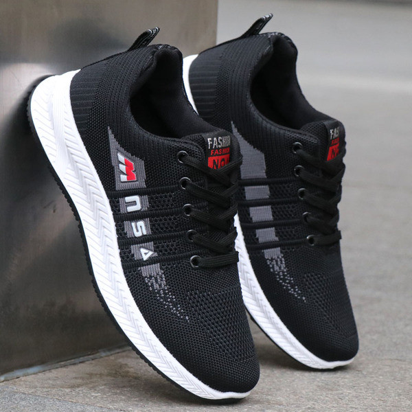 Alkalmi férfi tornacipő hálós és lapos talppal