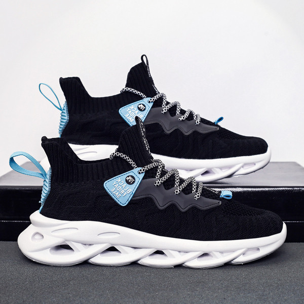 Légáteresztő, fűzős férfi textil tornacipő