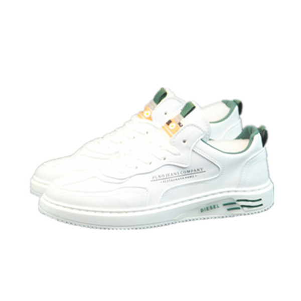 Eko bőrből készült fehér férfi tornacipő feliratokkal