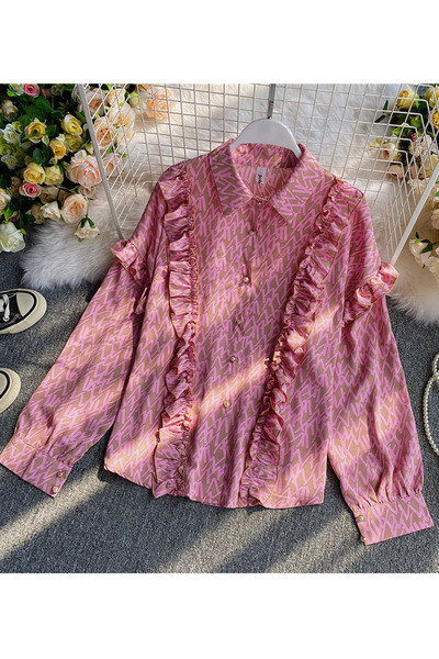 Modern női ing széles modell klasszikus gallérral